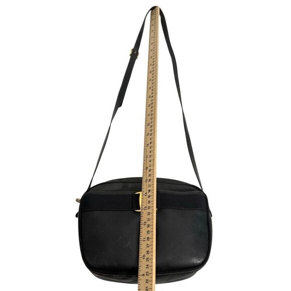 Salvatore Ferragamo Authentic Black Leather Gold Logo Plaque Vara Leather Crossb - Picture 11 of 13